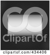 Royalty Free RF Clipart Illustration Of A Brushed Metal Plaque On A Black Grid Background by KJ Pargeter