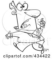 Royalty Free RF Clipart Illustration Of A Line Art Design Of A Businessman Walking The Walk