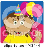 Poster, Art Print Of Latin American Birthday Girl Holding Balloons