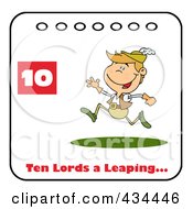 Poster, Art Print Of Lord Leaping On A Christmas Calendar With Text And Number Ten