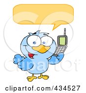Poster, Art Print Of Bird Calling With A Word Balloon