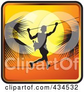 Poster, Art Print Of Sri Lankan Toddy Tapper Against A Sunset Sky