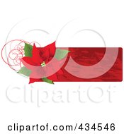 Red Christmas Poinsettia Label