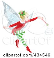Poster, Art Print Of Christmas Fairy Whirling Her Magic Wand