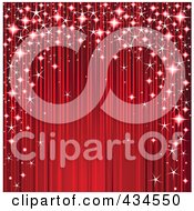 Poster, Art Print Of Christmas Background Of Sparkles Arching Around Red Ripples