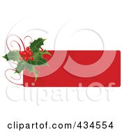Red Christmas Holly Label
