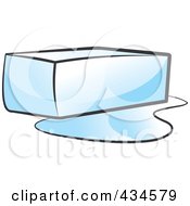 Royalty Free RF Clipart Illustration Of A Melting Ice Cube by Lal Perera