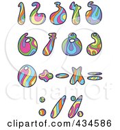 Royalty Free RF Clipart Illustration Of A Digital Collage Of Colorful Psychedelic Numbers And Math Symbols