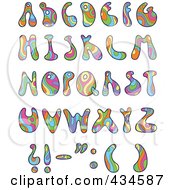 Royalty Free RF Clipart Illustration Of A Digital Collage Of Colorful Psychedelic Capital Letters And Punctuation by yayayoyo