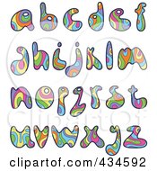 Royalty Free RF Clipart Illustration Of A Digital Collage Of Colorful Psychedelic Lowercase Letters
