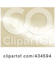 Royalty Free RF Clipart Illustration Of A White Wave Of Snowflakes And Glitter Over Gold