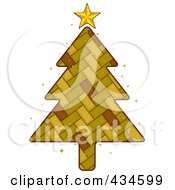 Royalty Free RF Clipart Illustration Of A Wicker Christmas Tree