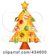 Poster, Art Print Of Grid Christmas Tree With Buttons