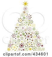 Poster, Art Print Of Colorful Snowflake Christmas Tree