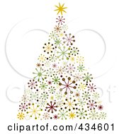 Royalty Free RF Clipart Illustration Of A Colorful Snowflake Christmas Tree