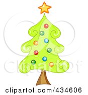 Poster, Art Print Of Swirly Christmas Tree