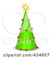 Royalty Free RF Clipart Illustration Of A Cone Christmas Tree