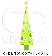 Poster, Art Print Of Tall Retro Christmas Tree With Circles