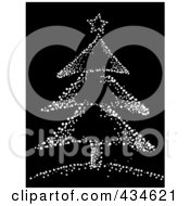 Royalty Free RF Clipart Illustration Of A Snow Christmas Tree On Black