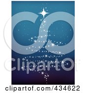 Royalty Free RF Clipart Illustration Of A Sparkly Star Christmas Tree On Gradient Blue