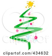 Royalty Free RF Clipart Illustration Of A Painted Stroke Christmas Tree