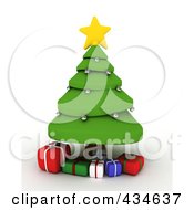 Poster, Art Print Of 3d Christmas Tree Wth Gifts