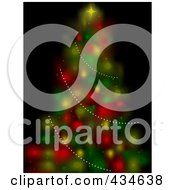 Royalty Free RF Clipart Illustration Of A Blurry Christmas Tree Through A Window On Black