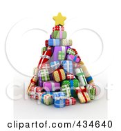 Poster, Art Print Of 3d Christmas Tree Of Gifts