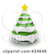 Poster, Art Print Of 3d Christmas Tree With Snow