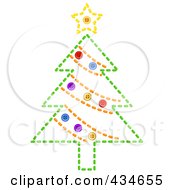 Royalty Free RF Clipart Illustration Of A Sewn Christmas Tree