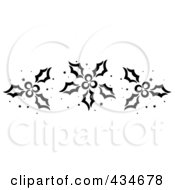 Poster, Art Print Of Digital Collage Of Black And White Stenciled Christmas Holly