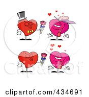 Royalty Free RF Clipart Illustration Of A Digital Collage Of Heart Characters 4