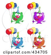 Royalty Free RF Clipart Illustration Of A Digital Collage Of A Digital Collage Of Birthday Bears by Hit Toon