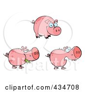 Royalty Free RF Clipart Illustration Of A Digital Collage Of Pink Pigs