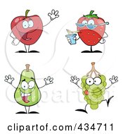 Royalty Free RF Clipart Illustration Of A Digital Collage Of Fruit Characters