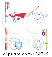 Poster, Art Print Of Digital Collage Of Tooth Characters - 1