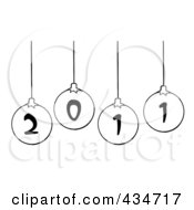 Poster, Art Print Of Black And White 2011 New Year Baubles