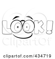 Royalty Free RF Clipart Illustration Of LOOK With A Pair Of Eyes 8