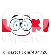 Royalty Free RF Clipart Illustration Of LOOK With A Pair Of Eyes 9 by Hit Toon