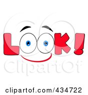 Royalty Free RF Clipart Illustration Of LOOK With A Pair Of Eyes 3