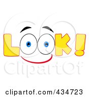 Royalty Free RF Clipart Illustration Of LOOK With A Pair Of Eyes 5