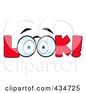 Royalty Free RF Clipart Illustration Of LOOK With A Pair Of Eyes 10