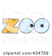 Royalty Free RF Clipart Illustration Of A Pair Of Eyes In The Word Zoo