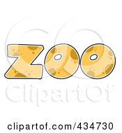 Royalty Free RF Clipart Illustration Of A Paw Print Patterned Word ZOO