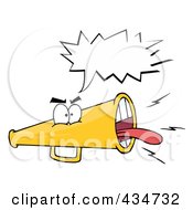 Royalty Free RF Clipart Illustration Of An Angry Megaphone 2