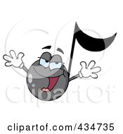Royalty Free RF Clipart Illustration Of A Singing Music Note 2