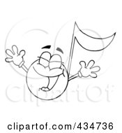 Royalty Free RF Clipart Illustration Of A Singing Music Note 1 by Hit Toon