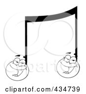 Poster, Art Print Of Royalty-Free Rf Clipart Illustration Of Singing Music Notes - 1