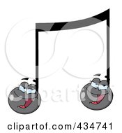 Royalty Free RF Clipart Illustration Of Singing Music Notes 2 by Hit Toon