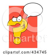Royalty Free RF Clipart Illustration Of A Question Mark Character Over Orange